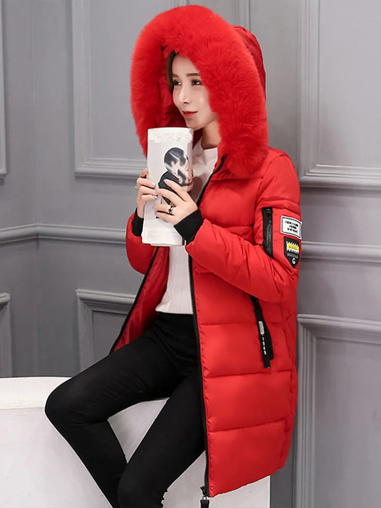 Aurora Luxe Coat – Women's Padded Coat with Plush Collar