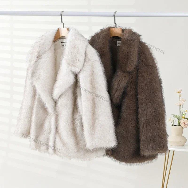 Neo Mint Luxe Fur Coat – Premium Women's Winter Coat