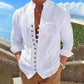 White Riviera Shirt – Men's Summer Shirt with Mandarin Collar