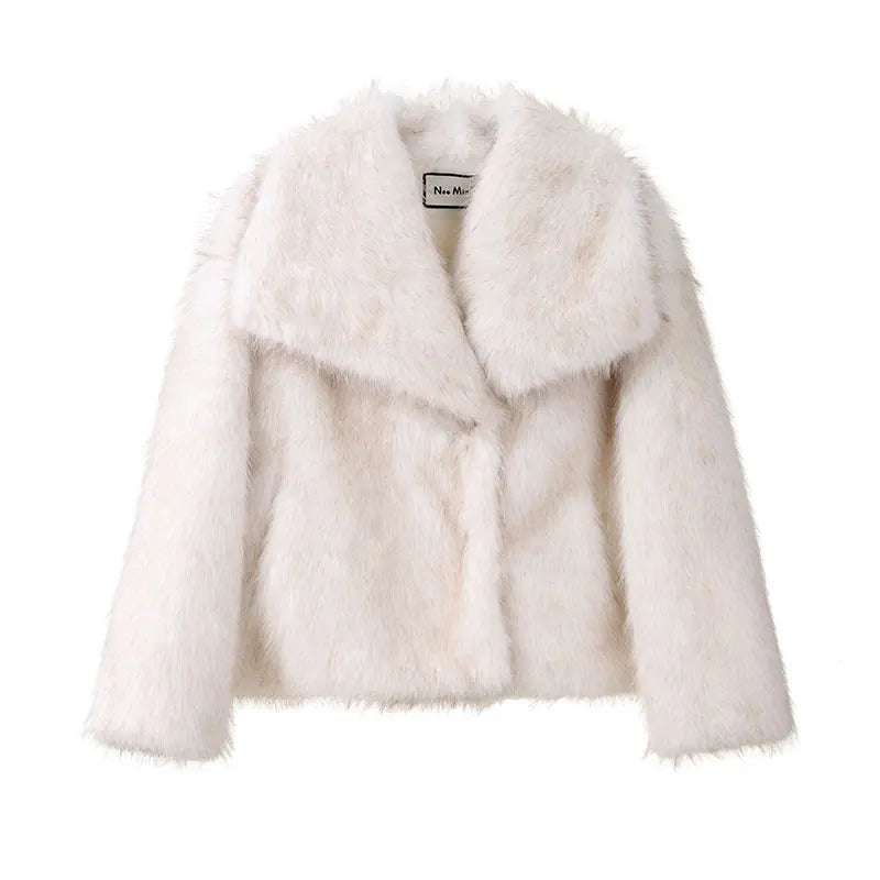 Neo Mint Élégance – Women's Premium Plush Coat