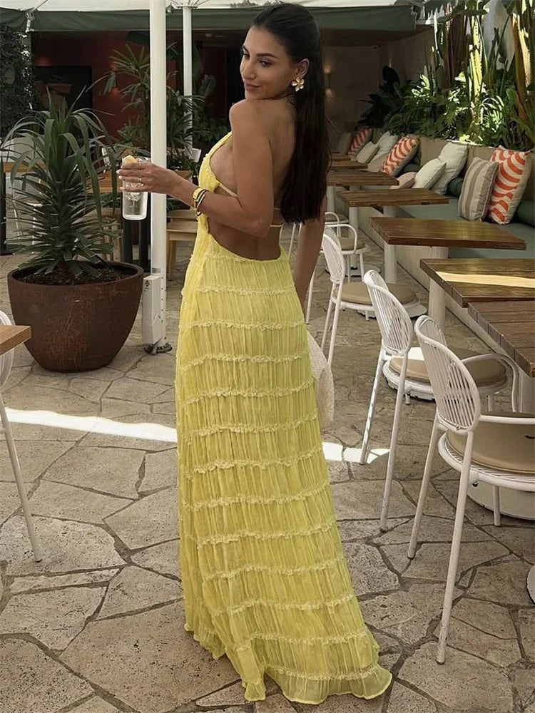 Althea Cream Dress – Sculpted Lightness for Summer