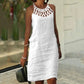 Pure Summer Dress – White Midi Dress in Lightweight Linen