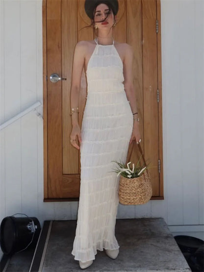 Althea Cream Dress – Sculpted Lightness for Summer